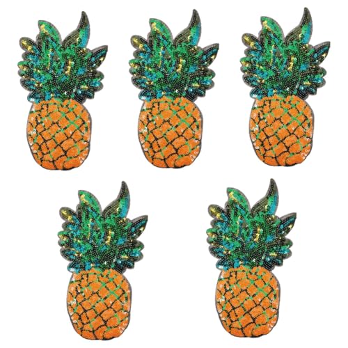 OATIPHO 5St Ananas-Pailletten-Patch muttertagsgeschenk zum basteln sticken mützen bocksack Paillettenaufnäher Buchstabenflecken Hutflecken abriebfeste Hutaufnäher Hut Zubehör Polyester von OATIPHO