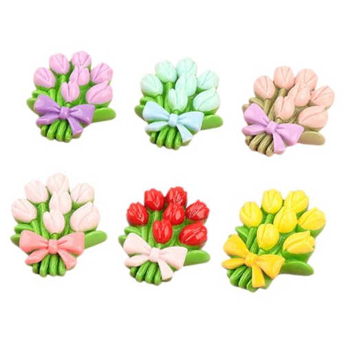 OATIPHO 6 Stück Künstlicher Blumenstrauß Für Handyhüllen Charms Für Die Schmuckherstellung DIY Telefonhüllen Charms Miniatur Modell Charms Für Die DIY Herstellung Haarspange DIY von OATIPHO