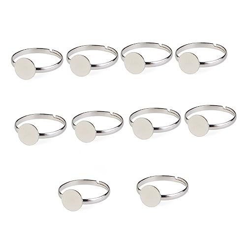 OATIPHO 8mm Silberfarbene Verstellbare Ringe Zum Basteln DIY Schmuck Zubehör Für Charm Ringe Und Kreativprojekte von OATIPHO