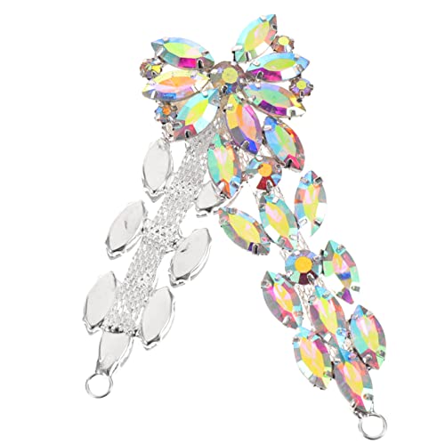 OATIPHO Blumenkette aus Strass Hochzeitskleid Strasssteine Randbereich Frauen stutzenhalter kopfschmuck hochzeitsdeko Patches reparieren Brautschärpe Gürtelapplikation Silber- Colorful von OATIPHO