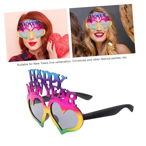 OATIPHO Herzform Partybrille Für Neujahrsfeiern Bunte Gläser Als Partygeschenk Dekoration Und Fotohalter Ideal Für Silvester Und Festliche Anlässe von OATIPHO