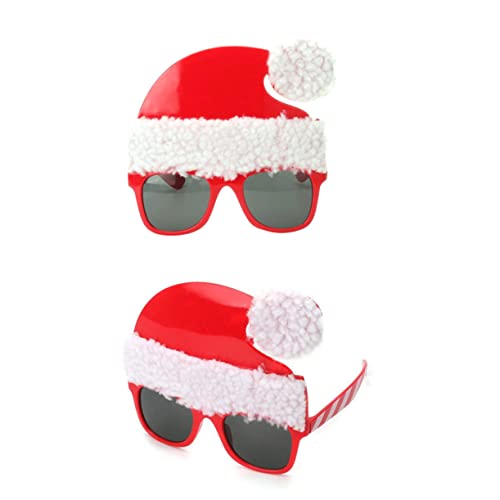 OATIPHO Lustige Weihnachtsbrille Mit Rotem Weihnachtsmütze Design Dekorative Brille Für Weihnachtsfeiern Maskerade Partys Und Als Foto Requisite Originelle Accessoires Für Santa Claus von OATIPHO