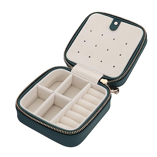 OATIPHO Schmuckkästchen Schmuckorganisator Für Halsketten Kleiner Organizer Für Schmuckketten Ring Reise Schmuckschatulle Klein Winzig Gold Fall Green Pu von OATIPHO