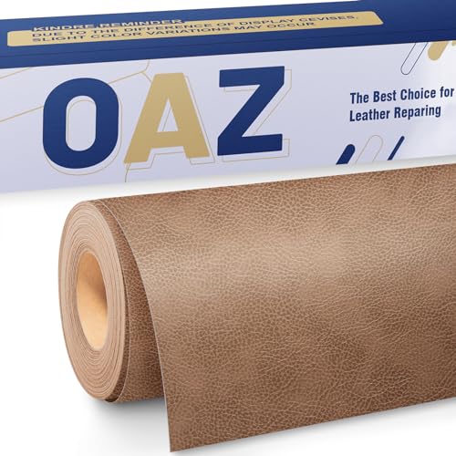 OAZ Kunstleder Selbstklebend Leder,40 x 80 cm Lederflicken Selbstklebende Leder Reparatur Set Patch Kit für Sofa,Autositze,Möbel,Couch,Bürostuhl,Jacken,Handtaschen, Retro Bräunlich von OAZ