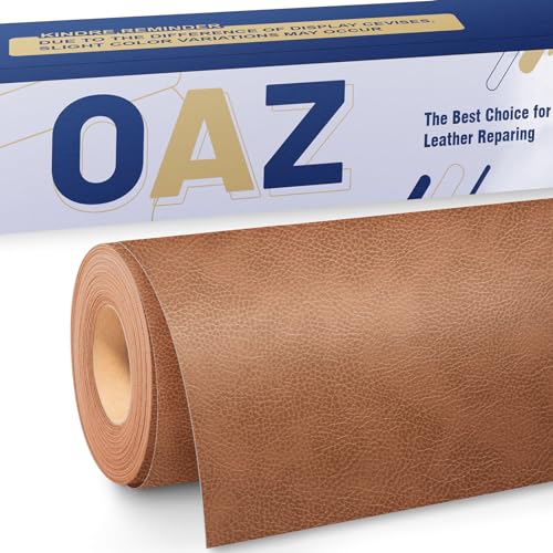 OAZ Leder Reparatur Patch, 40x80cm Lederflicken Selbstklebend Leder Reparatur Patch, für Möbel, Sofas, Autositze, Handtaschen, Jacken, Leder Renovierung, Retro Braun von OAZ