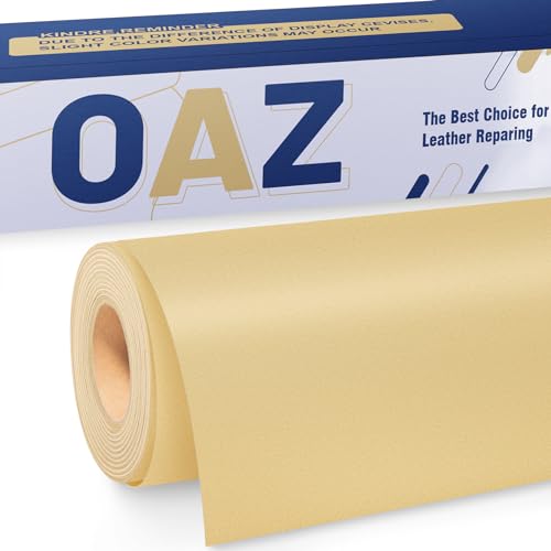 OAZ Leder Reparatur Patch, 40x80cm Lederflicken Selbstklebend Leder Reparatur Patch, für Möbel, Sofas, Autositze, Handtaschen, Jacken, Leder Renovierung, Gelbbeige von OAZ