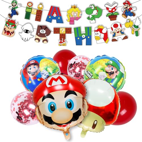 Deko Geburtstag für Jungen Mädchen, Theme Geburtstag Deko mit Luftballons Geburtstag Happy Birthday Banner, Party Deko Geburtstag Kit für Jungen Mädchen Geburtstag Party Deko von OBBOR