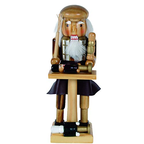 Nussknacker Holzfigur Spielzeugmacher Natur-braun / 25 cm/Deko Figur Nussknacker Holz/handbemalt im Kunsthandwerks-Stil/weihnachtlich dekorieren von OBC-Kunsthandwerk