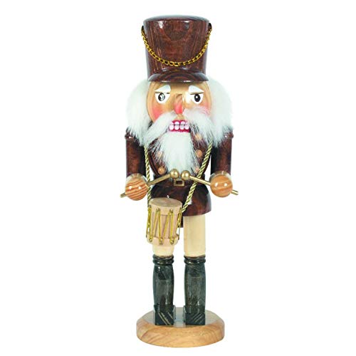 Nussknacker Holzfigur Trommler braun-Natur / 25 cm/Deko Figur Nussknacker Holz/handbemalt im Kunsthandwerks-Stil/weihnachtlich dekorieren von OBC-Kunsthandwerk