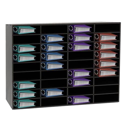 Dokumentenablage, Büro Literature Organizer 4x9 Fächer Schreibtisch Briefablage A4, 100x30x61cm Ablagefächer Ablagesystem Desktop Aktenhalter Zu Hause, Büro, Klassenzimmer (Schwarz, 36 Fächer) von OBLLER