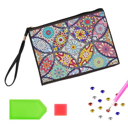 OCCOUMR Diamond Art Painting Handbag, 5D Diamond Art Painting Handtasche, Geschenk Mädchen 6-12 Jahre, 2 Stücke Diamond Painting Kinder Geschenk für Mädchen Jungen 6-10 Jahre Kleine Kosmetiktasche von OCCOUMR