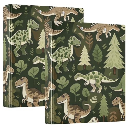 Camo Dino Klemmbrett mit 3 runden Ringen, 2,5 cm, für Briefgröße (21,6 x 27,9 cm), Grün, 1 Stück von ODAWA