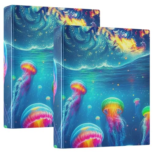 Jellyfish Galaxy Binder-Klemmbrett, rund, 3-Ringbinder, 2,5 cm, runde Ringe, Ordner, Organizer, 1 Stück von ODAWA