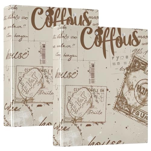 Klemmbrett mit Kaffeehaus-Design, 3-Ringbuch für Papier, 2,5 cm, runde Ringe, Ordner, Organizer, 1 Stück von ODAWA