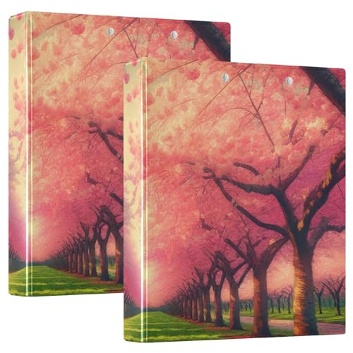 Klemmbrett mit Kirschblütenbäumen, 3-Ringbuch für Papier in Briefgröße, 2,5 cm, runde Ringe, Ordner, Organizer, 1 Stück von ODAWA