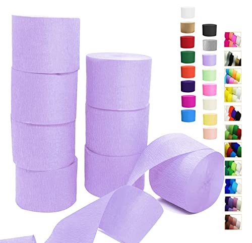 Luftschlangen aus Krepppapier, Lavendel, 8 Rollen, Party-Luftschlangen für Geburtstag, Hochzeit, Babyparty, Brautparty, Dekorationen, Halloween, Weihnachten, Bastelbedarf (4,6 cm x 2,5 m / Rolle, 200 von ODDODDY