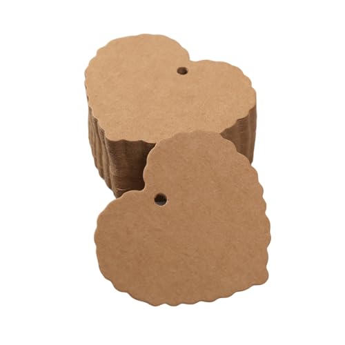 ODETOJOY Geschenkanhänger aus Kraftpapier mit Schnur, herzförmige Geschenkanhänger, blanko, Herzanhänger, Dankeskarte, Geschenk, Backen, Verpackung, Hochzeitsgeschenke, Geschenkanhänger für von ODETOJOY