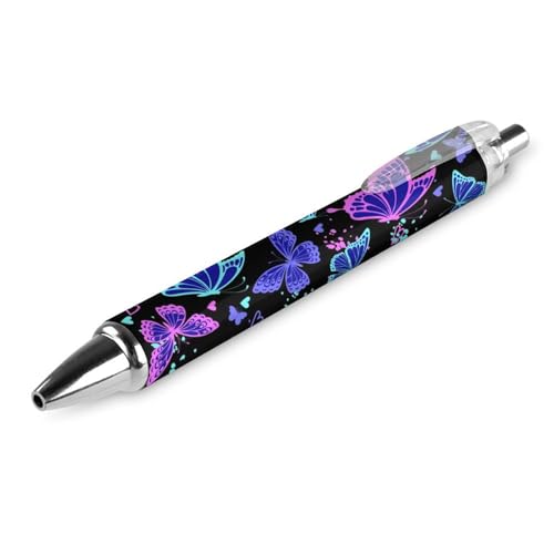 ODHHGDF Rolling Ball nachfüllbare Stifte, modischer Kugelschreiber für Männer und Frauen, Büro-Schreibtischbedarf, 0,5 mm, schwarze Tinte, 1 Stück, Trippy Goth Magic Butterfly von ODHHGDF