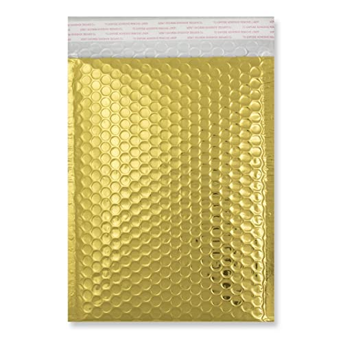 Luftpolster-Versandtaschen, metallisch, 3 Größen und 8 Farben erhältlich, A5 / C5 (DVD), 250 x 180 mm, Goldfarben, 10 Stück von ODL Packaging