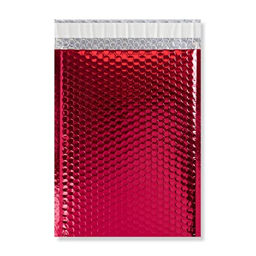 Versandtaschen, Metallic, Luftpolsterfolie, A4/C4, 324 x 230 mm, Rot, 10 Stück von ODL Packaging