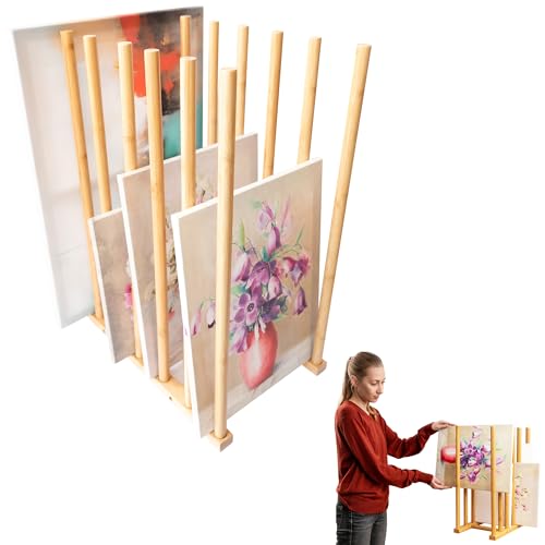 ODOXIA Holz Leinwand Aufbewahrungsregal | Drying Rack zum sicheren Aufbewahren für Kunstwerke | Paint Rack für Galerie, Atelier, Studio, Zuhause, Schule Art Storage Rack von ODOXIA