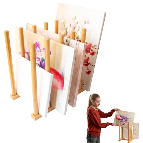 ODOXIA Holz Leinwand Aufbewahrungsregal | Drying Rack zum sicheren Aufbewahren für Kunstwerke | Paint Rack für Galerie, Atelier, Studio, Zuhause, Schule Art Storage Rack von ODOXIA