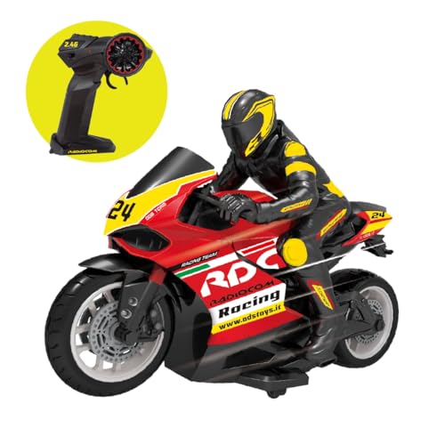 ODS - Radiocom Straßenmotorrad, ferngesteuertes Motorrad, Spielzeug, Fernsteuerung 2,4 GHz, 7 Funktionen, Maßstab 1:10, Alter +6 Jahre von ODS