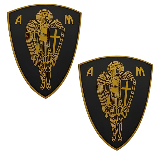 Erzengel Kreuz Schwert Schild Schutz 3D PVC Gummi Patches mit Verschluss Klettverschluss Rückseite Taktische Militär Armband Emblem Abzeichen Dekorative Applikationen von ODSP