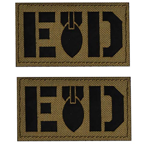 Reflektierender EOD Patch Explosive Ordnance Disposal Bomb Squad Military Patches Tactical Embroidered Badges Hook and Loop Patch 8.0 x 5.0 cm 2 Pack von ODSP