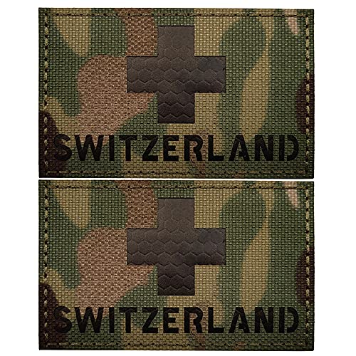 Schweizer Flagge, IR-Infrarot-reflektierende Flicken, Schweizer Flaggen, taktische Militärmoralabzeichen, Applikationen, Klettverschlüsse von ODSP