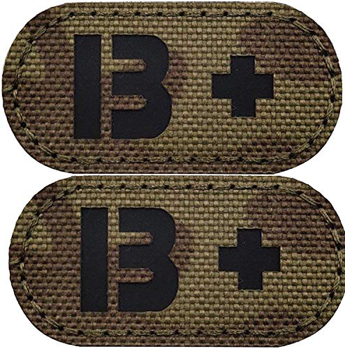 2 Stück Infrarot-IR-Bloot Typ B+ Positive POS-reflektierende Patches, Emblem, taktische Moral-Militärabzeichen mit Hakenverschluss auf der Rückseite von ODSS