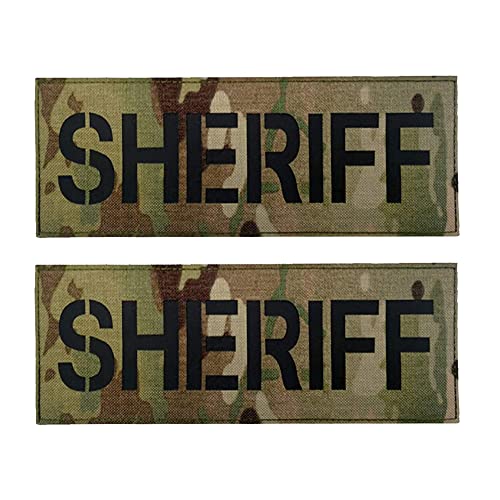 9,94 x 3,57 cm großer, untrareflektierender Sheriff-Patch mit Klettverschluss auf der Rückseite für individuelle Militär-Einsatzweste, Kampfschildträger, Strafverfolgung von ODSS