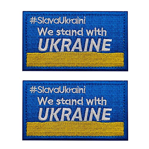 We Stand with Ukraine Ukrainian Flag Embroidered Appliqué Patches DIY Tactical Military Moral Emblem Armband Badge Dekorative Patch Applikationen (a) von ODSS