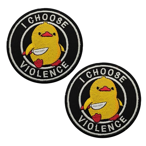 Bestickte Applikationen mit Aufschrift "I Choose Violence Duck", lustige Karton-Stickerei, Stoffapplikation, taktische Militärmoralabzeichen, Klettverschluss, Rückseite für Kleidung, Hüte, Rucksäcke von ODSS