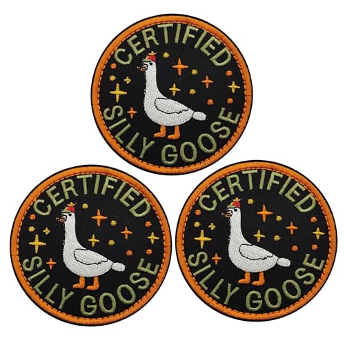 Certified Silly Goose Embroidered Patch, Funny Goose Hook and Loop Patch, Cute Animal Meme Morale Patch, DIY Applique Accessories for Backpacks, Dog Harnesses, Army Vests, Gym Bags, Hats, Helme von ODSS