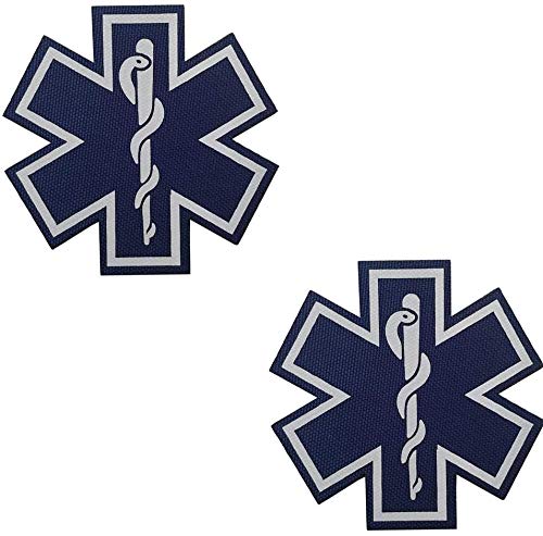 EMT EMS Rettungssanitäter mit reflektierendem Stoff, bestickt, mit Klettverschluss-Rückseite, für Kleidung, 7,9 cm, 2 Stück von ODSS