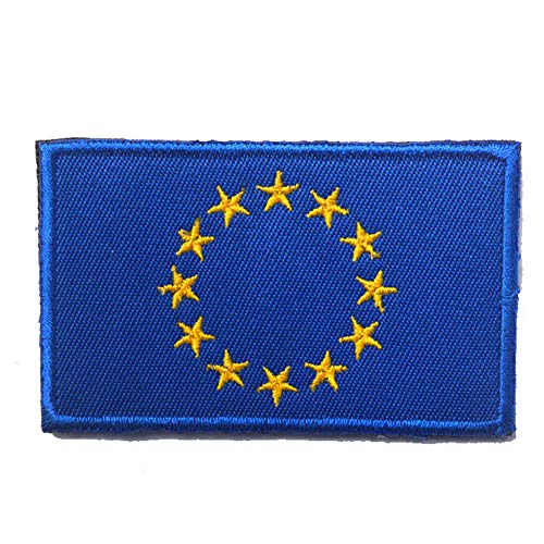 Europäische Union Flagge bestickter Aufnäher EU Europa zum Aufbügeln – Emblem Taktische Militär Moral Lustige Patches Abzeichen Applikationen mit Verschluss Klettverschluss (Europäische Union) von ODSS