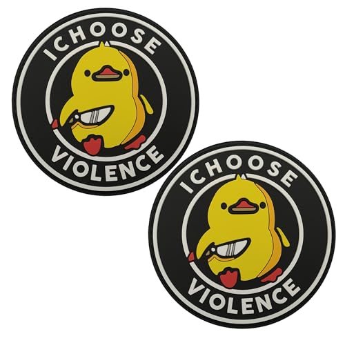 "I Choose Violence Duck PVC-Gummi-Applikationen, lustiger Karton-Aufnäher, taktische Militärmoralabzeichen, Klettverschluss, Rückseite für Kleidung, Hüte, Rucksäcke von ODSS