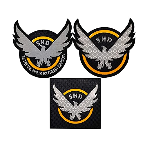 IR Infrarot Reflective The Division SHD Patches, Tactical Emblem Military Moral Fastener Hook and Loop Backing Armband Sticker Geschenk Abzeichen Dekorative Applikationen (d) von ODSS