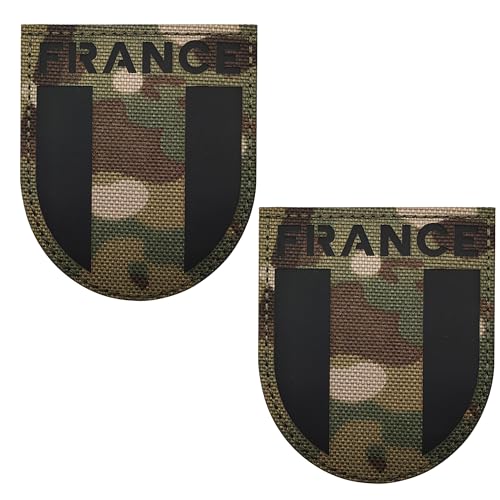 IR Infrarot Reflektierende Frankreich Schild Flagge Patches Französische Republik Flaggen Laser Cut Patch Hook and Loop Applikation Aufkleber Taktische Militär Moral Kampf Armband Emblem Abzeichen von ODSS