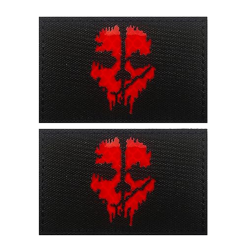 IR Infrarot Reflektierende Geist Bestickte Applikation Patches Schädel Emblem Applique Taktische Militär Moral Abzeichen von ODSS