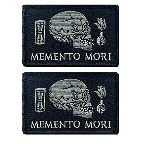 Memento Mori Applique Remember Death Embroidered Appliqué Patches Tactical Military Moral Shoulder Armband Badges Sew On Appliques von ODSS