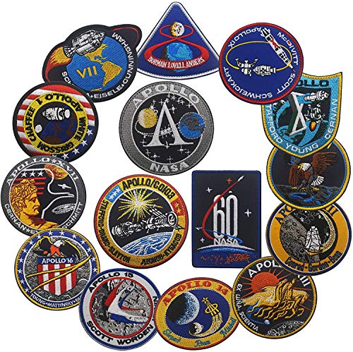 NASA Apollo Mission Apollo1 7 8 9 10 11 12 13 14 15 16 17 Patch Patch Patch Set Bestickter Aufnäher zum 60. Geburtstag von ODSS