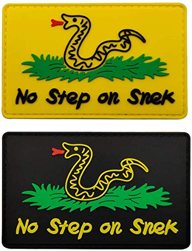 No Step On Snek Military Morale PVC-Patch, taktische Emblem-Abzeichen, Applikationen, Klettverschluss, Rückseite, 8,9 x 4,97 cm, Blasen mit 2 Stück (mehrfarbig) von ODSS