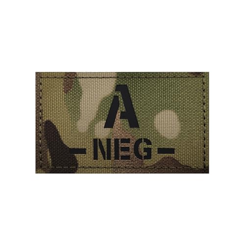 ODSP A Negative Blood Type Patches IR Infrarot Reflective Laser Cut Blood Type A - NEG Appliques, Tactical Military Moral Badges Fastener Hook and Loop Backing von ODSS