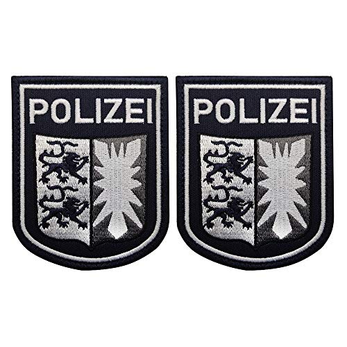 Polizei-Aufnäher, bestickt, Deutschland-Flagge, Bundespolizei, Milltar, taktische Moral-Abzeichen, Applikationen – Klettverschluss auf der Rückseite (F) von ODSS