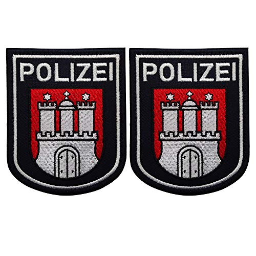 Polizei-Aufnäher, bestickt, Deutschland-Flagge, Bundespolizei, Milltar, taktische Moral-Abzeichen, Applikationen – Klettverschluss auf der Rückseite (H), 2 Stück von ODSS