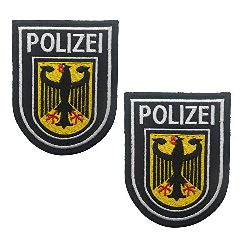 Polizei-Aufnäher, bestickt, Deutschland-Flagge, Bundespolizei, Milltar, taktische Moral-Abzeichen, Applikationen – Klettverschluss auf der Rückseite (a) von ODSS