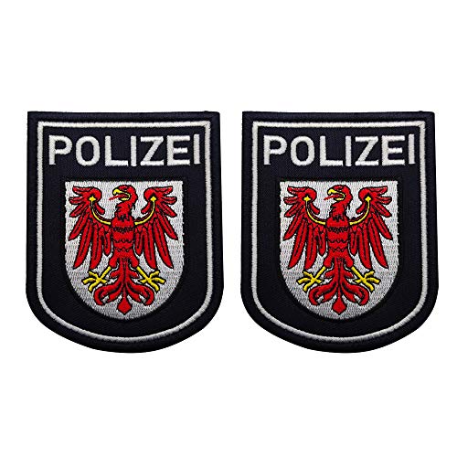 Polizei-Aufnäher, bestickt, Deutschland-Flagge, Bundespolizei, Milltar, taktische Moral-Abzeichen, Applikationen – Klettverschluss auf der Rückseite (b) von ODSS