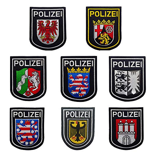 Polizei-Aufnäher, bestickt, Deutschland-Flagge, Bundespolizei, Milltar, taktische Moral-Abzeichen, Applikationen – Klettverschluss auf der Rückseite (mehrfarbig) von ODSS